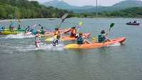 cours de kayak sur le plan d'eau du Champsaur 